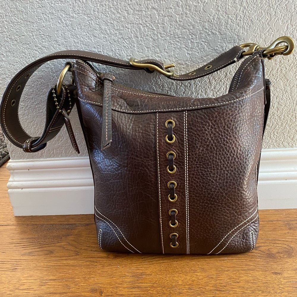 Vintage Coach Chelsea Laced Duffle Shoulder Bag 10399